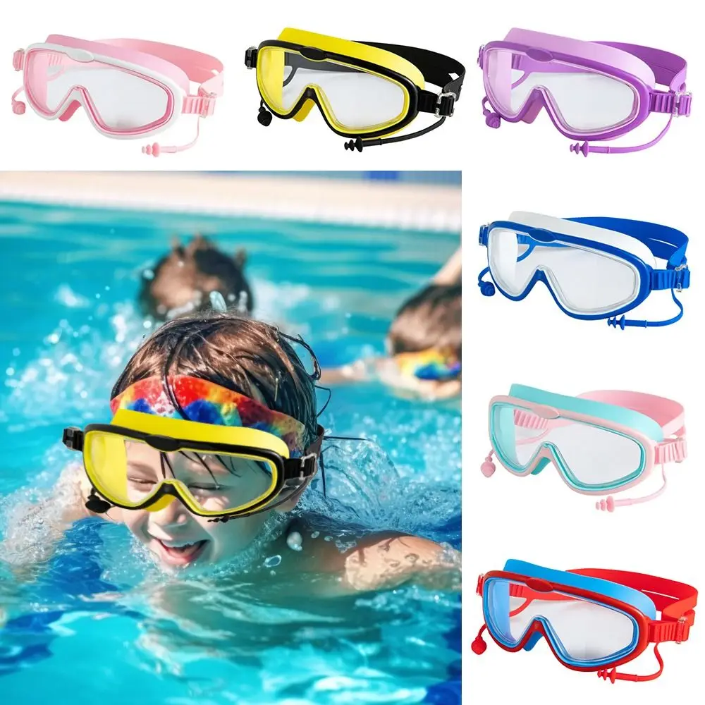 Полезные противотуманные детские очки для плавания, большая оправа, очки для плавания с широким обзором, унисекс, детские очки высокой четкости