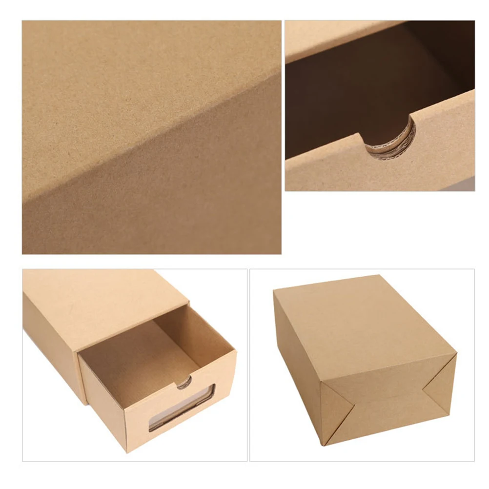 

2pcs Larger Thicker Shoe Boxes Storage Organizer Clear Lids Drawer Style Dustproof For Shoes Clothing Accessories Home Storage