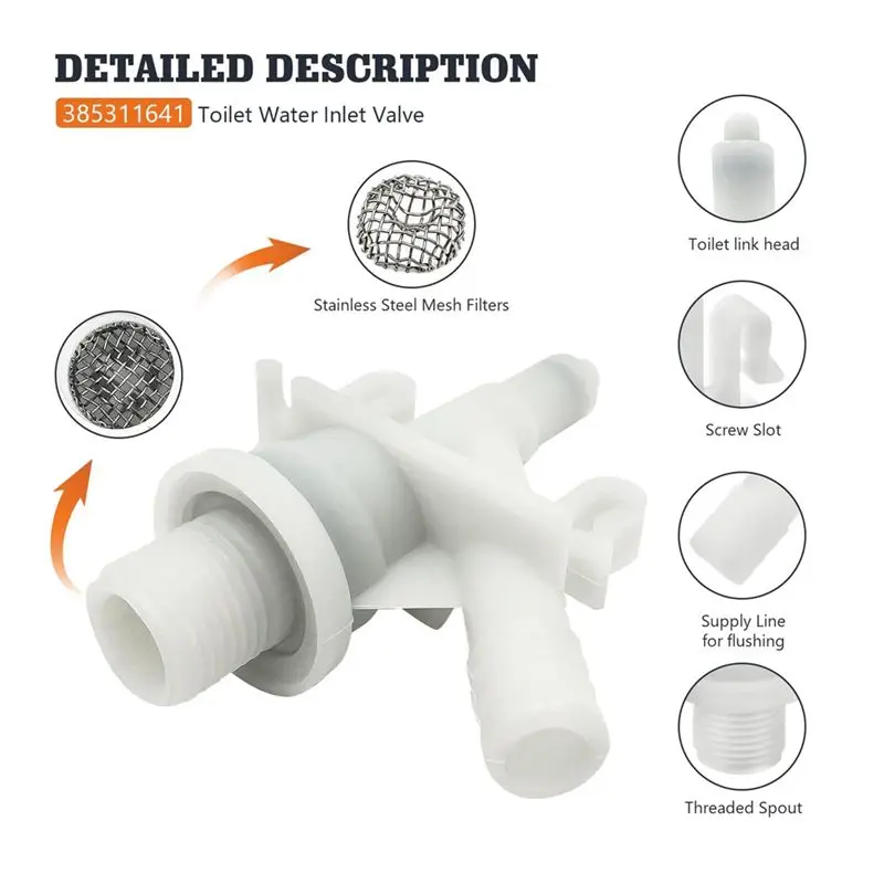 Happy New- 2Pack 385311641 Water Valve Kit For Sealand/Dometic Toilets Series 300,310,320,321, With 2 Pcs Toilet Flush Ball Seal
