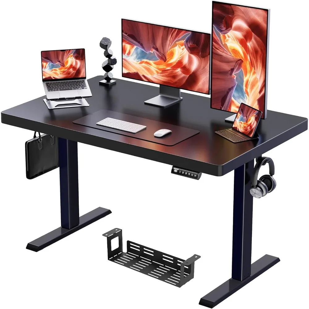 

48" x 24" Whole Piece Desktop Electric Standing Desk, Thick Height Adjustable Desk with 4 Height Memory, Home Office Computer T