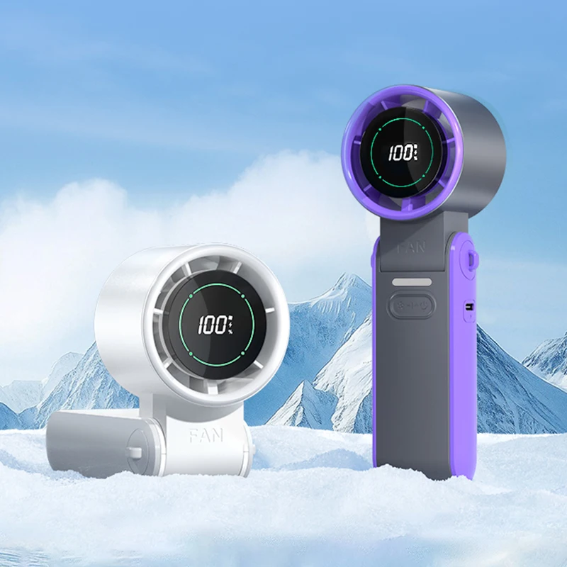 

Уличный складной портативный ручной вентилятор, мини-охлаждающий перезаряжаемый вентилятор 3600 мАч, высокоскоростной турбовентилятор