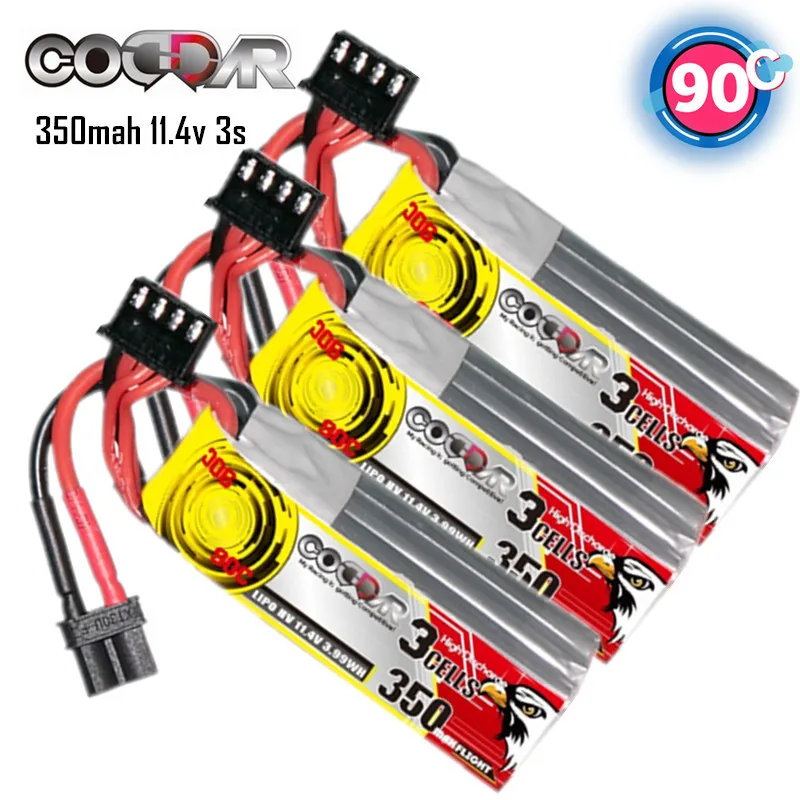 CODDAR HV LiPo Battery 3S 11.4V 350mAh 90C For RC Helicopter Airplane Car Boat Quadrotor Drone 3S LiPo Batteries 11.4V