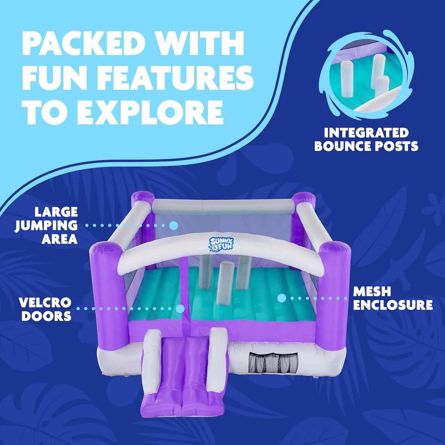Casa inflável do salto |   Castelo inflável gigante de salto inflável de 12 x 10,5 pés para crianças com soprador de ar, estacas e kit de reparo |   Conjunto fácil