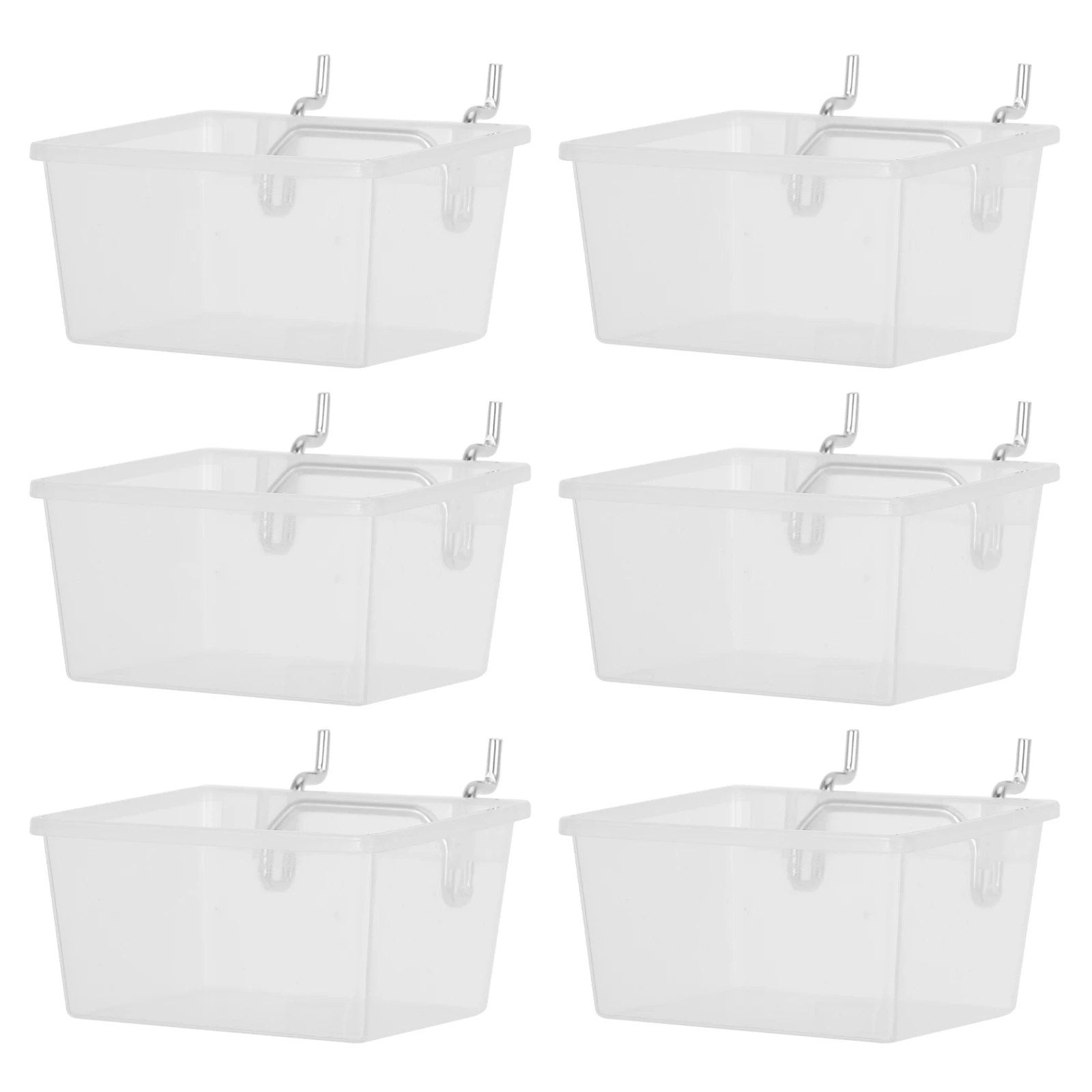 

6pcs Pegboard Bins Storage Boxes Hooks Accessories Organizer Durable Construction Clear Visibility Tool Organization Workshop