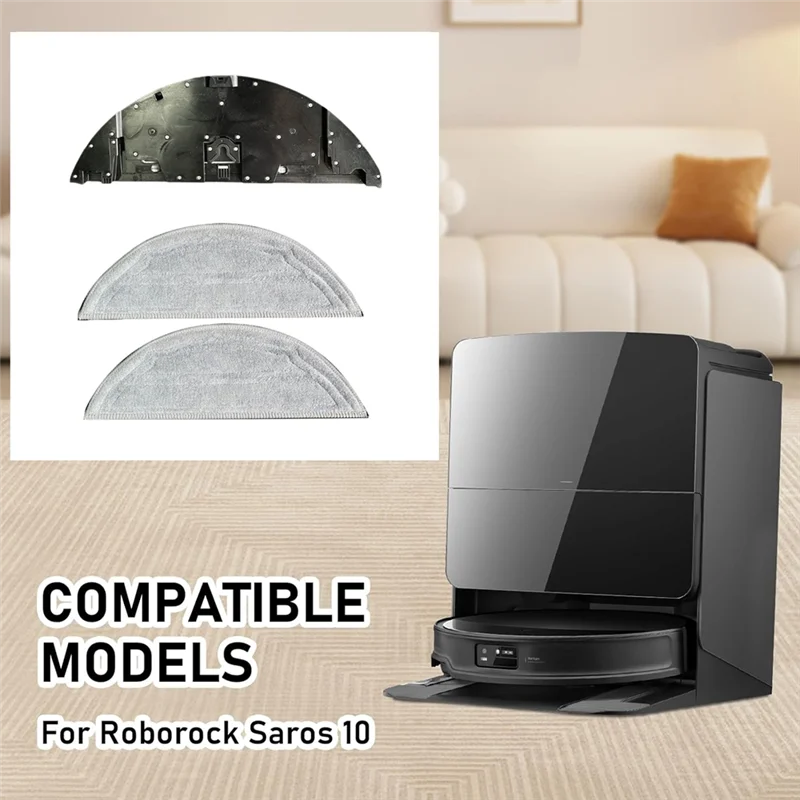 -A14E مجموعة دعامة الممسحة البديلة لـ Roborock Saros 10 /G30/S9 Maxv Ultra جهاز آلي لتنظيف الأتربة وسادات ممسحة من الألياف الدقيقة