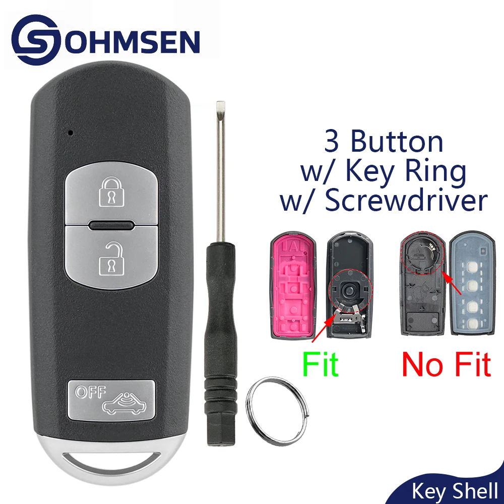 

Для Mazda 3-кнопочный дистанционный автомобильный брелок, чехол + вставка Blade 3 6 CX-3 CX-5 MX-5