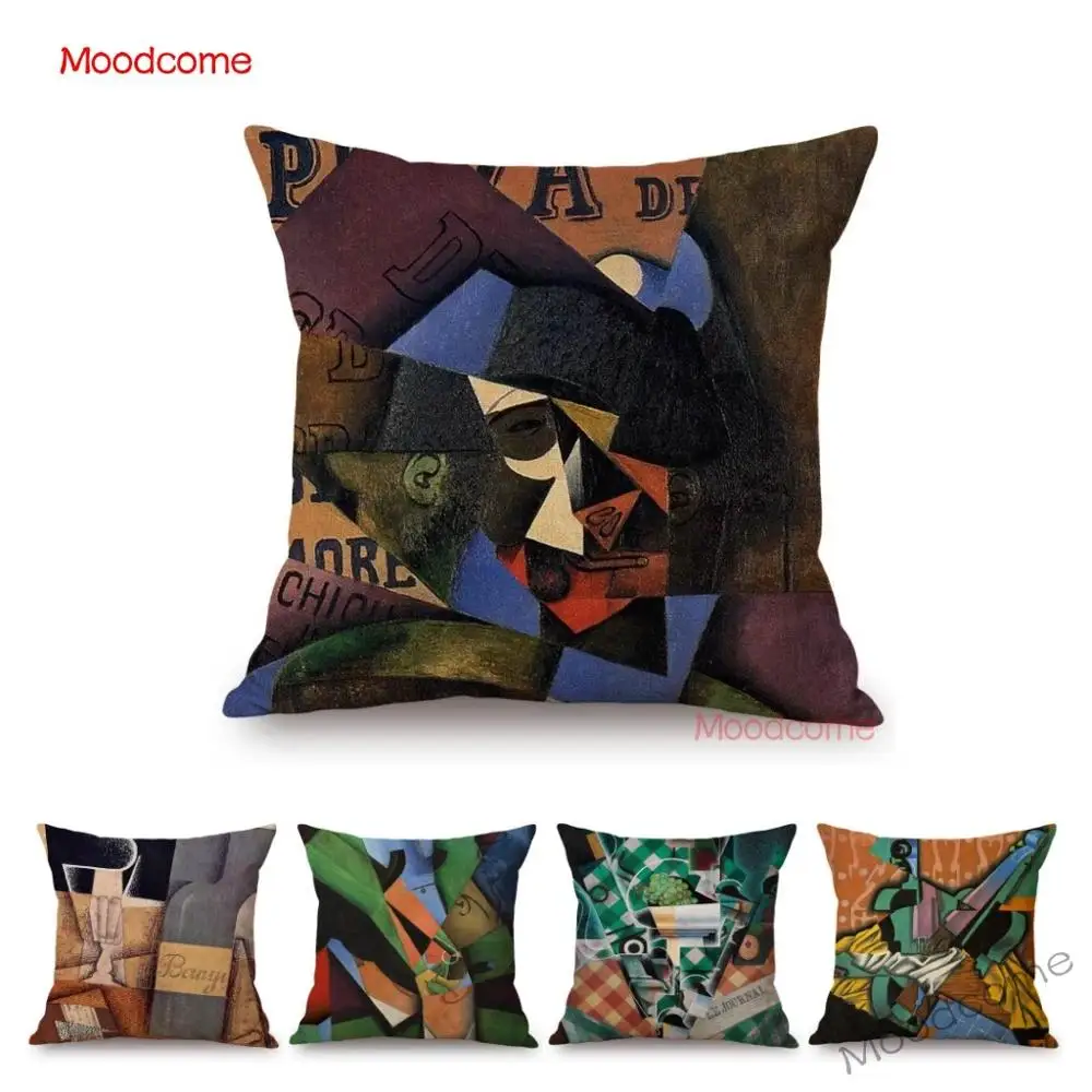 

Spanish Abstract Cubism Artist Juan Gris Innovative Modern Art Home Decoration Sofa Pillow Case Cotton Linen Nordic Cushion Case