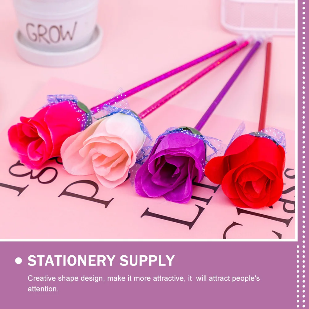 

20pcs Creative Rose Shape Ballpoint School Students Signature Stationery Writing Pen Plastic Pen Smooth Stylish Elegant