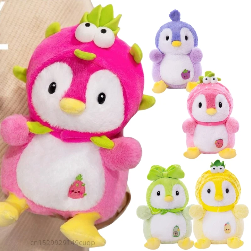 

23cm Cartoon Funny Fruit Cosplay Penguin Plush Doll Pitaya Strawberry Avocado Pineapple Grape Penguin Plush Toy Gift For Child