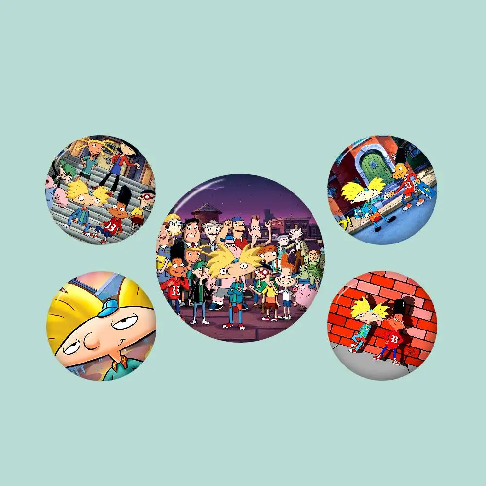 H-Hey A-Arnold 58mm Cute Series Pins Funny Badge Interesting Cartoon Animals Brooches Backpack Clothes Gift Accessory