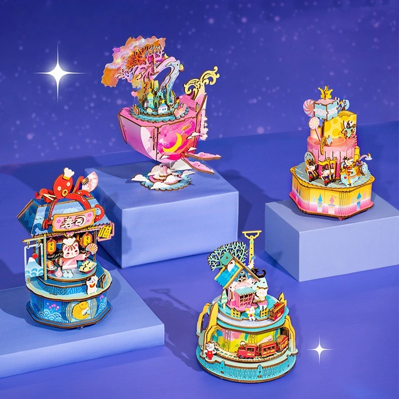 Music Box Music 3D Wooden Puzzle for Boys and Girls 3D Puzzle Valentine's Day Gift