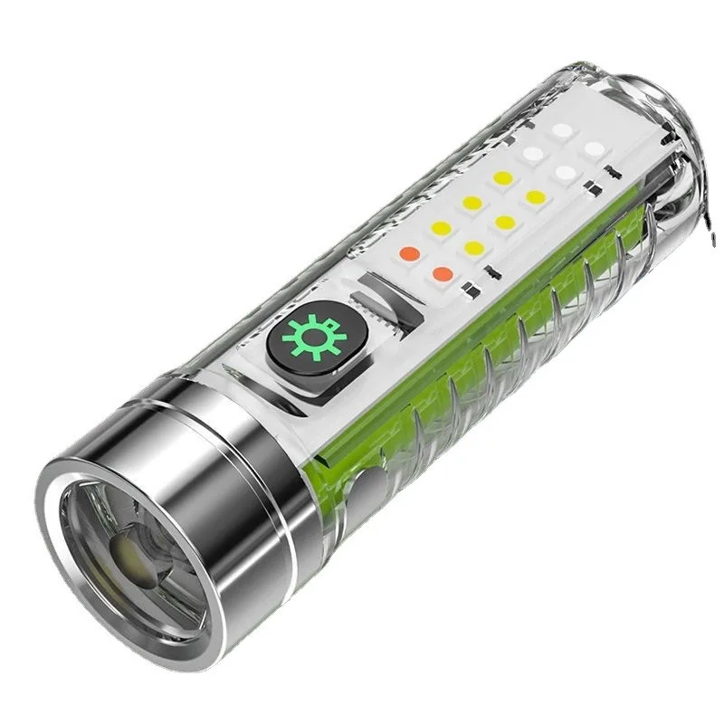 

Мини-фонарик 520A с белым лазером - перезаряжаемый через Type-C, с красно-синим стробоскопом и флуоресцентными функциями, с защитой от потери, для использования на улице и в походах