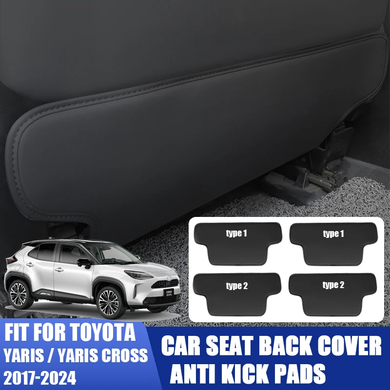 For YARIS 2017 18 19 20 21 22 23 2024 Vehicle Interior Accessories Seat Back Cover Protection Anti Kick Pads Anti-dirty Kick Mat