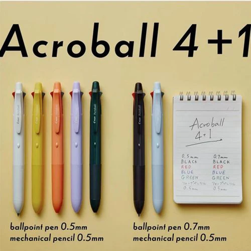 Imagen 2 del producto Bolígrafo Pilot de 4 colores, lápiz mecánico 0,5, Acroball, bolígrafo de tinta de bajo viscosidad ultrasuave, papelería japonesa Original