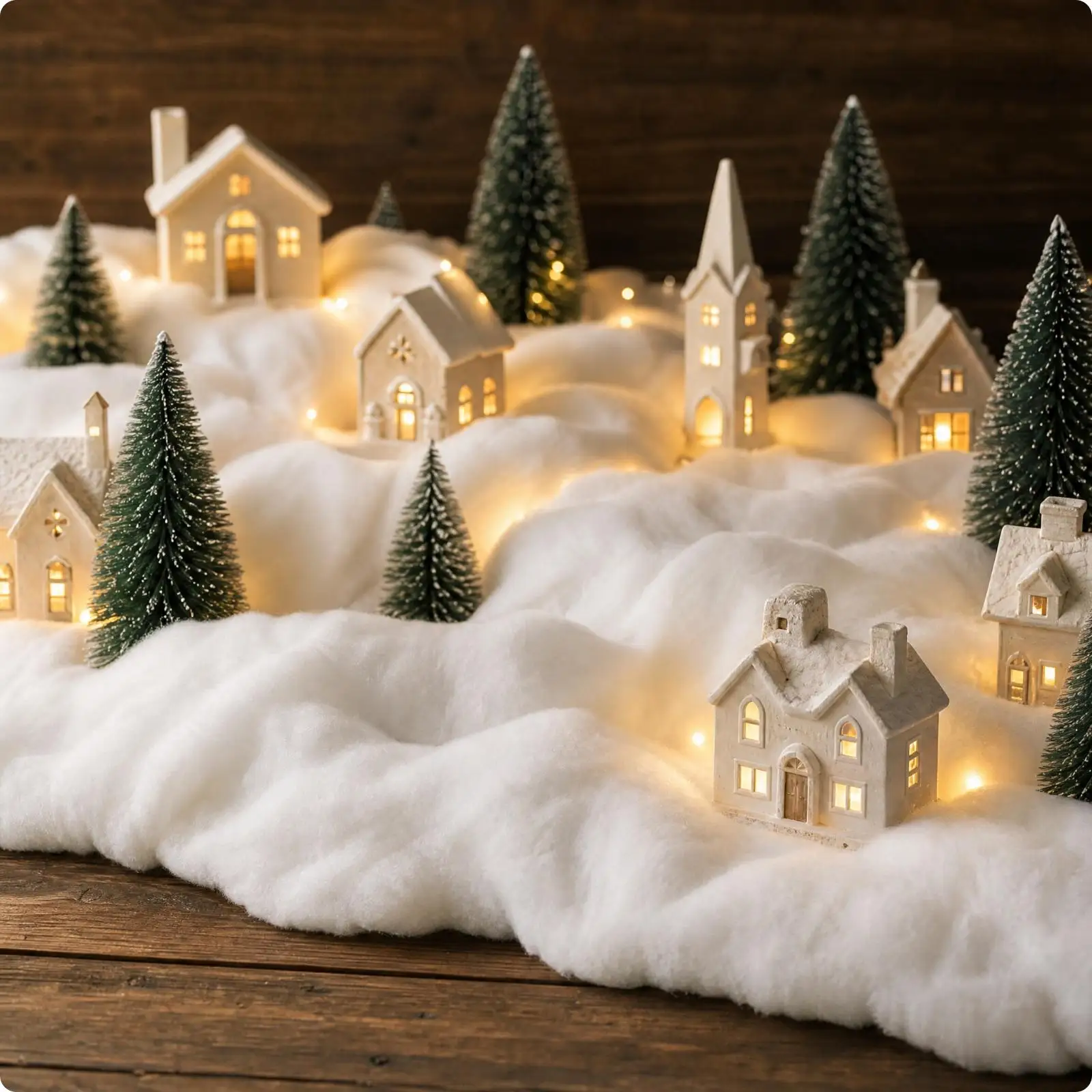 Soft Snow Effect Blanket for Christmas Decor Polyester Fluffy Mat 240cm Long for Tabletop Scene and Winter Centerpiece