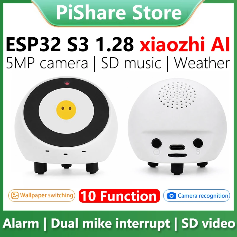 ESP32-S3 AI Camera 1.28inch LCD For Xiaozhi Dual MIC Development Board Display 1.28 inch Voice Interruption Object Recognition