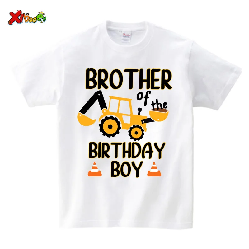 Family Matching Outfits Construction Birthday Party Family Shirt  Personalized T Shirt Boy ANY AGE Name I\'m 3 Famili Look Famili