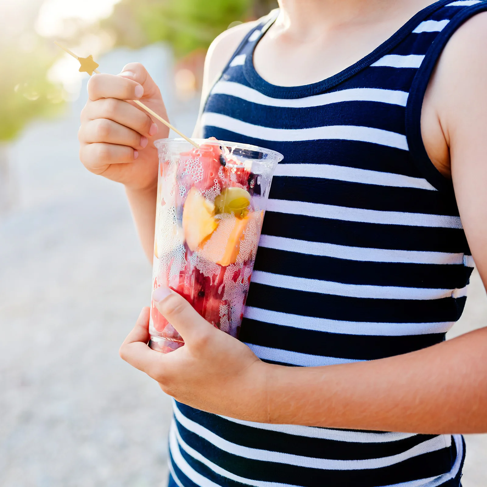 

100Pcs Cocktail Picks Skewers Party Food Picks Fruit Dessert Appetizer Toothpicks Bamboo Cocktail Pick