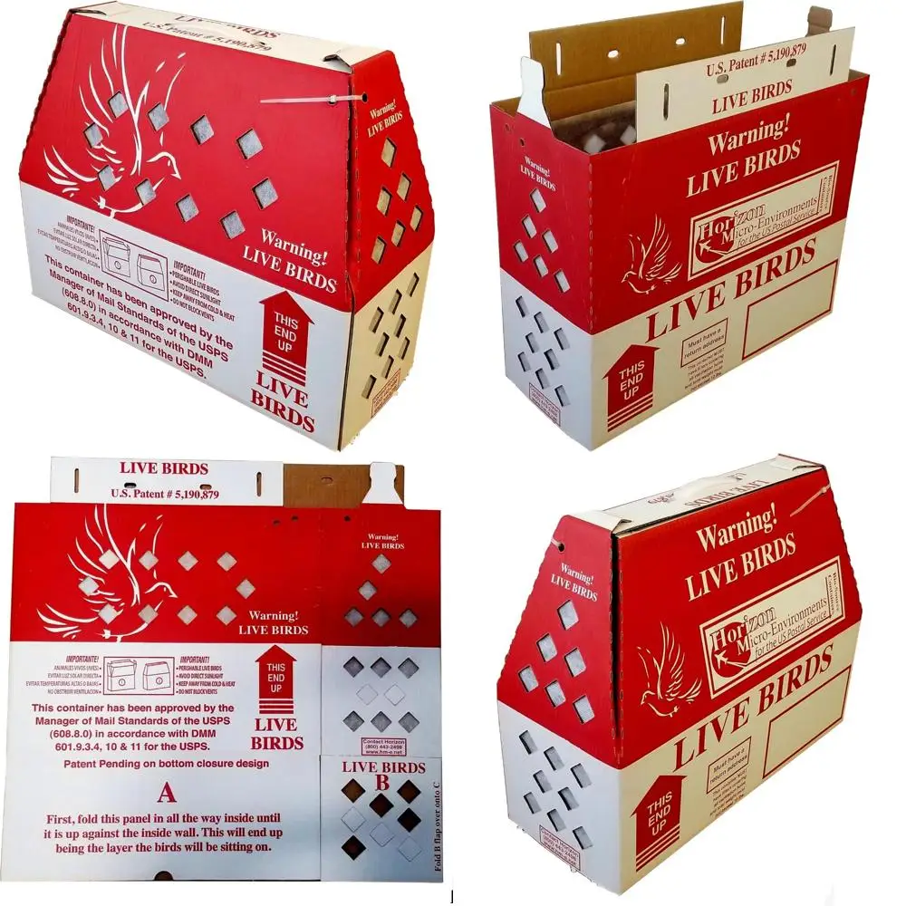 Live Bird Shipping Boxes with Dividers - 10 Pack for Safe and Secure Transport of Small Birds