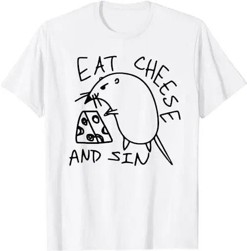 Comer queijo e pecado camiseta, suor, 48280