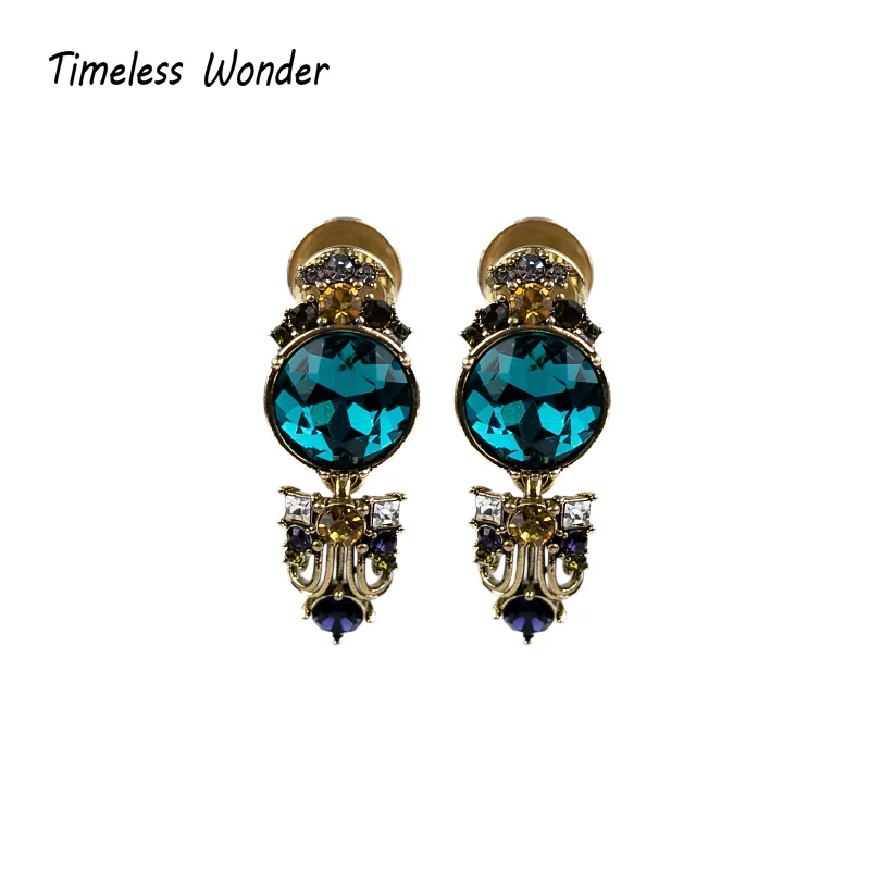 

Timeless Wonder Fancy Crystal Zircon Geo Stud Earrings Women Designer Jewelry Trendy Gift Top Classy Simple Neat 5133