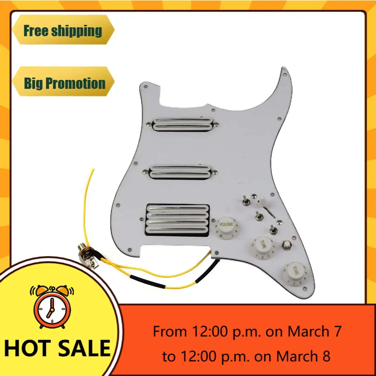 

Q-X Music Store-Prewired loaded Pickguard Guitar Pickups Humbucker Pickups Alnico 5 HSS Wiring Harness Push-Pull Single Cut Set