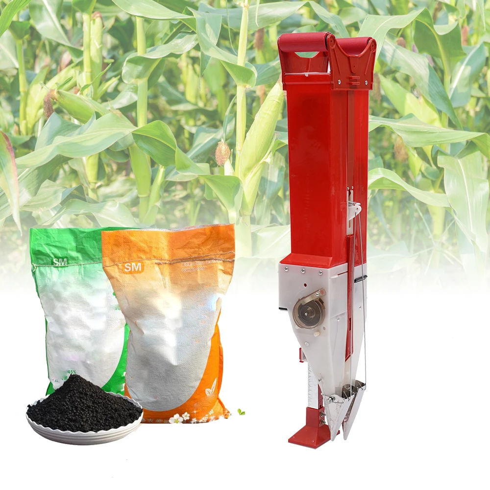 Double-Cylinder Seeding and Fertilizing Machine, Fertilizer Seeder with Adjustment Stopper, Seeding Machine for Hills