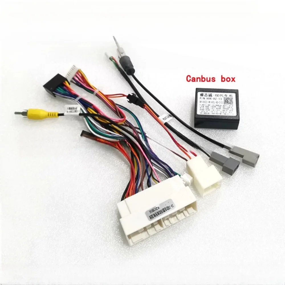 For Hyundai Encino/Mistra/Elantra /Tucson/Lafesta/IX35/IX45 Android GPS Car Radio 16 Pin Power Cable Raise Canbus HYK-RZ-13