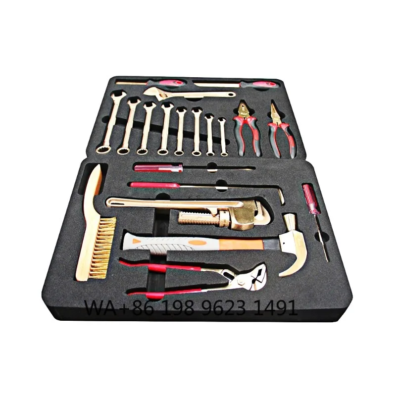 Non-Sparking Explosion Proof Tool Kit,  Premium Beryllium Copper Combination Tools for Petrochemical and Dangerous Industry Use