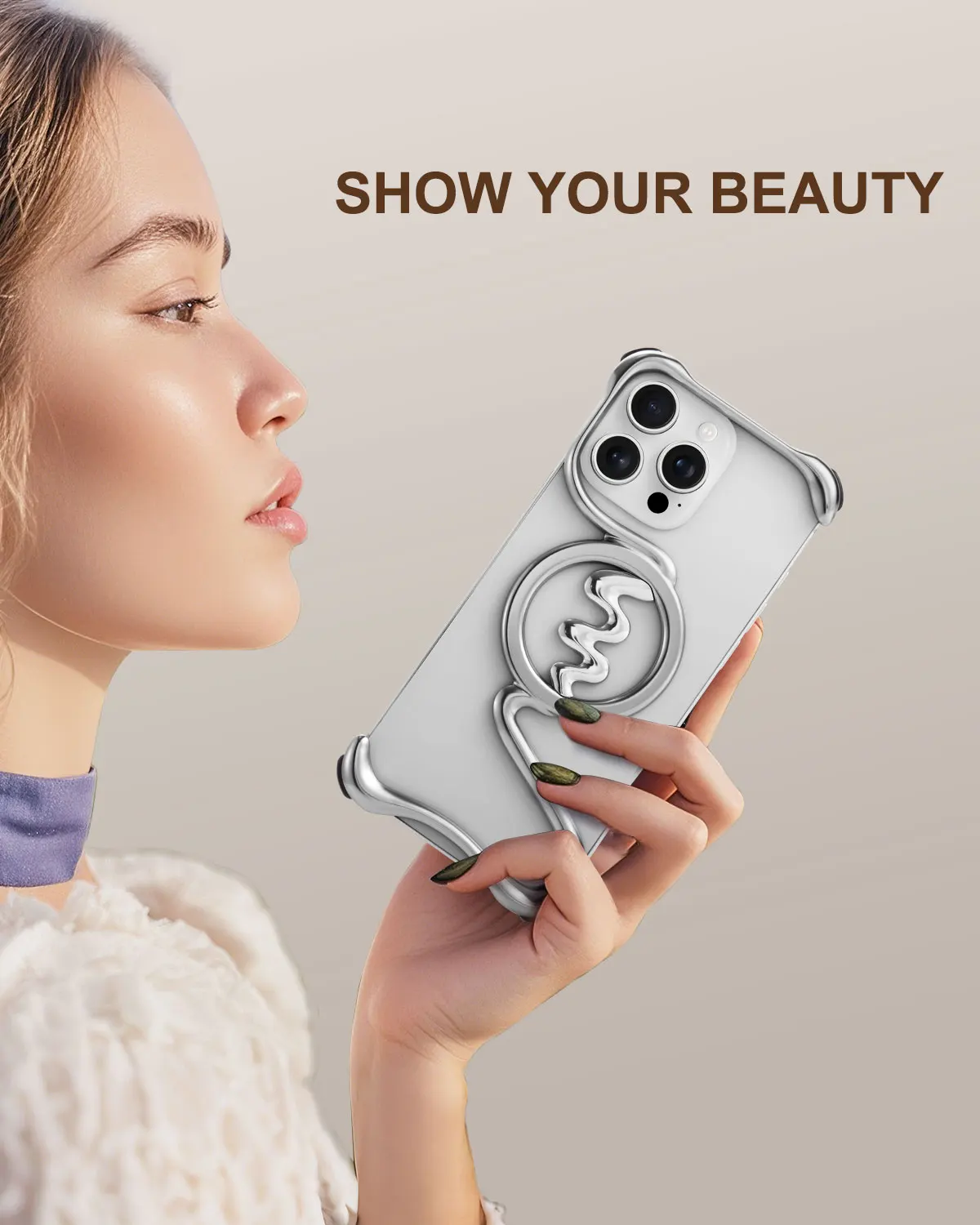 Eary Minimalist Phone Case for iPhone 16 Pro Max with Magsafe Metal Frameless Bumper Grade Shockproof Camera Protector Cover