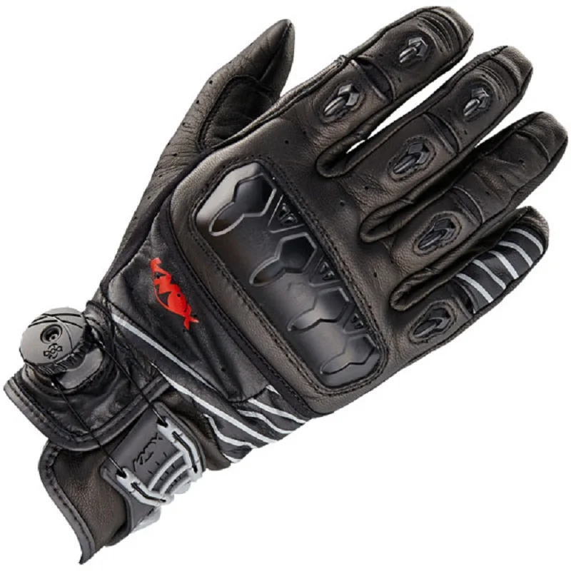 New uli ORSA Moto rbike guanti senza dita Moto moto cross moto rcycle guanti da corsa guanti in vera pelle nero bianco colore V14