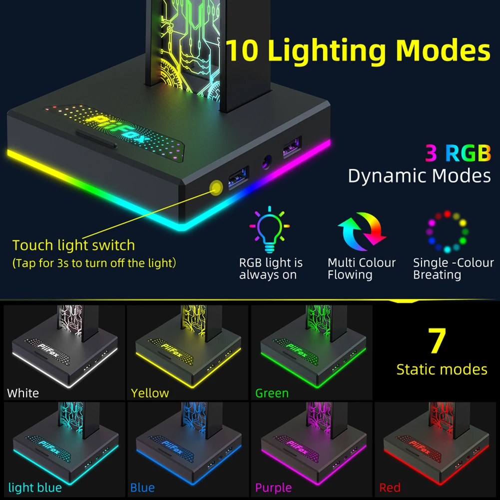 RGB Gaming Headphone Stand, 10 - Pc Gaming Standar avaliação e preço