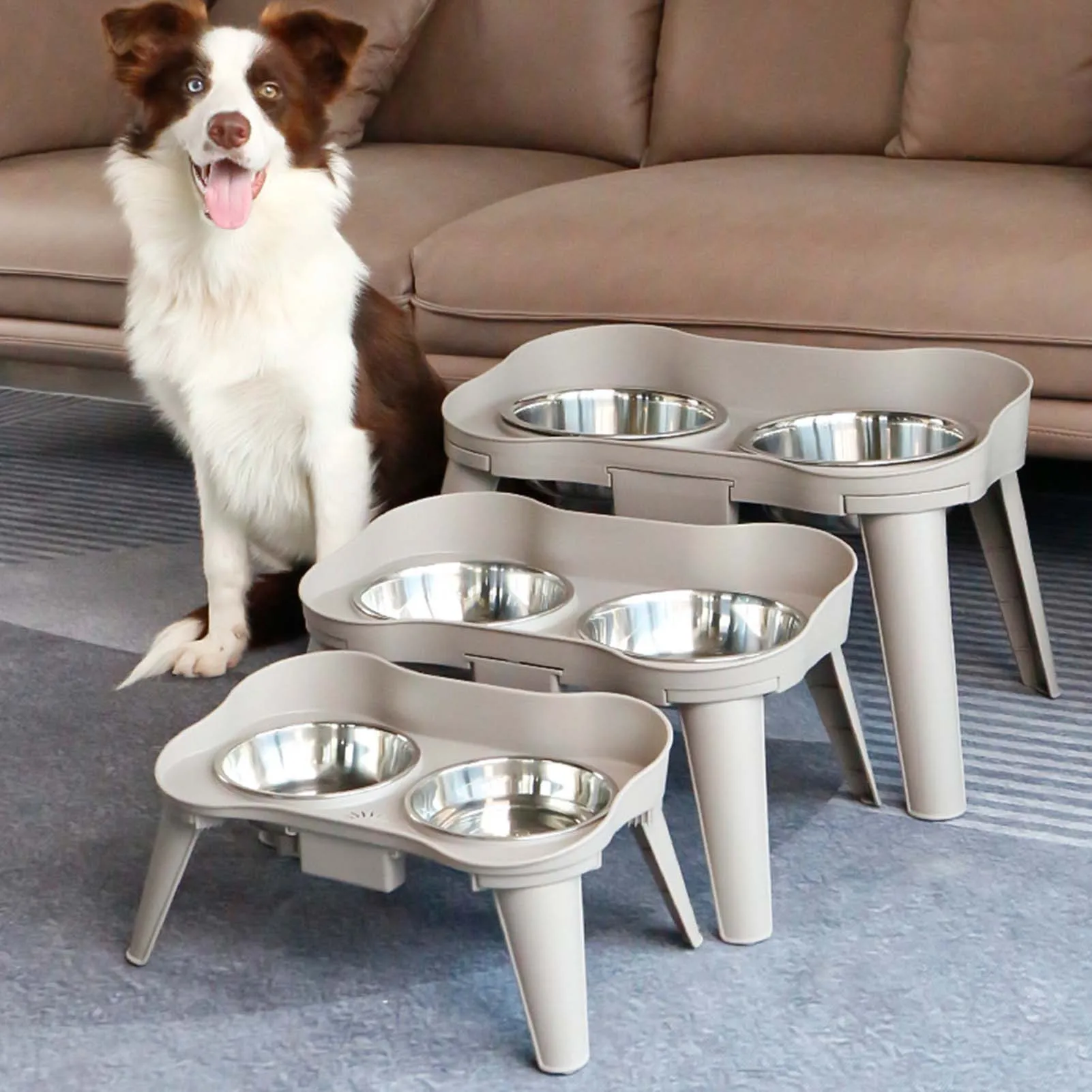 Stainless Steel Elevated Dog Bowl Non-Slip and No Spill Design Bowl Pet Supplies for Small Medium Large Dogs