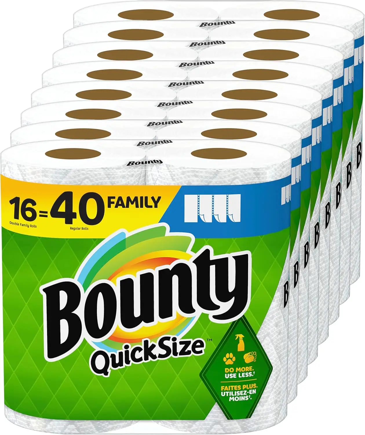 

Paper Towels Quick Size, White, 16 Family Rolls = 40 Regular Rolls