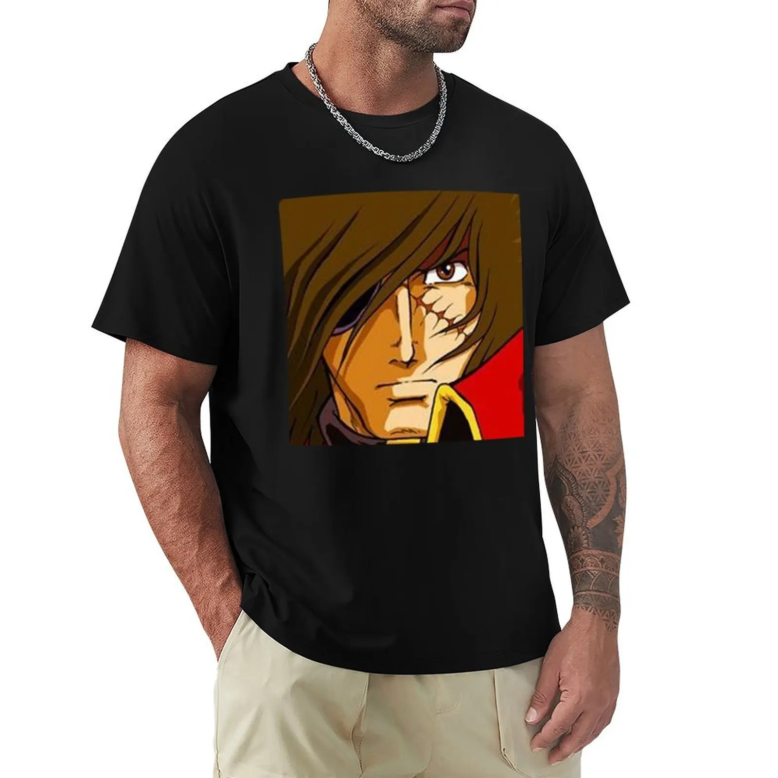 Albator pirate de l_espace visage classique T-Shirt Relaxed Fit Casual Short Sleeve Top