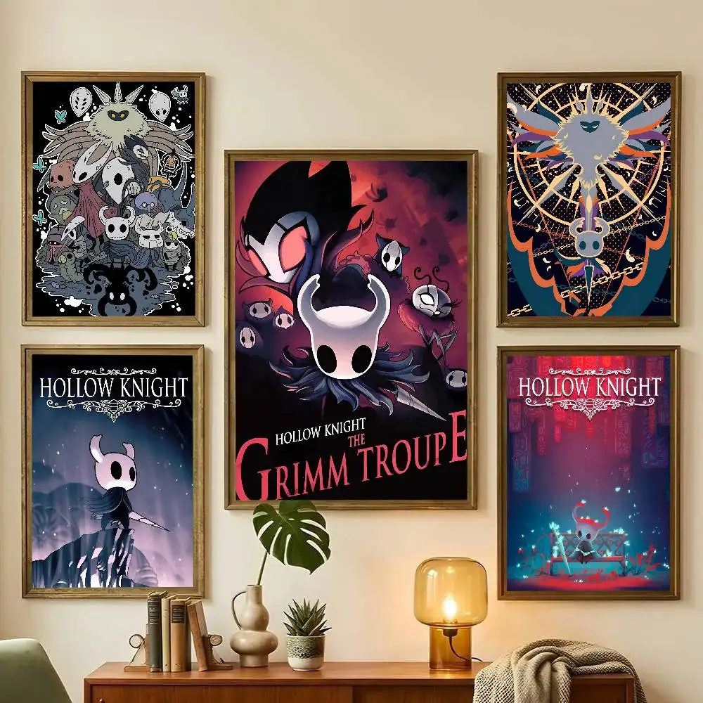 Hot Video Game Anime Hollow Knight Cartoon Characters Poster Art With Prints Home Bedroom Living Room Decoration Gift