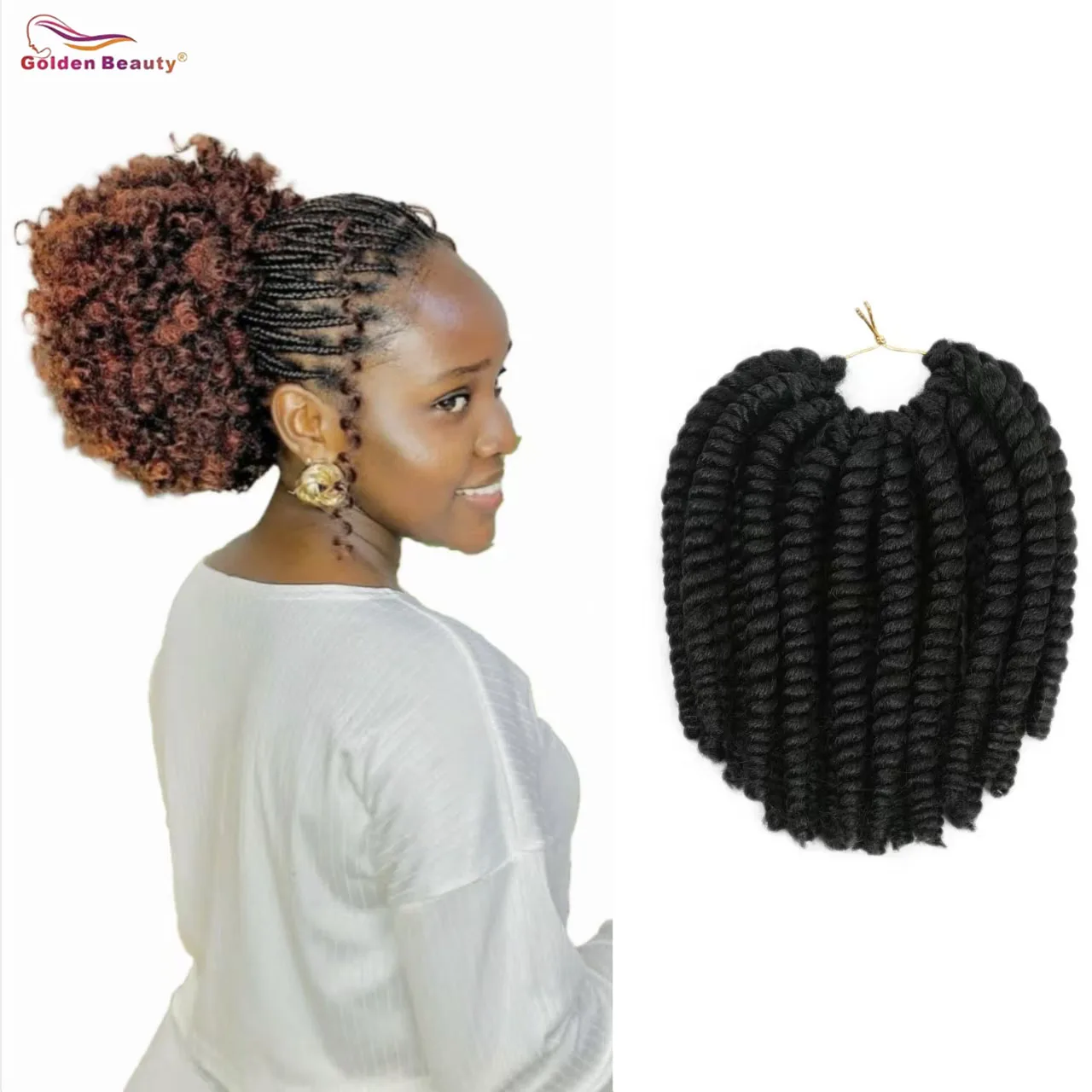 8 inch Havana Twist Crochet Hair Synthetic Twist Crochet Braids Ombre Havana Curls Braiding Hair Extensions For Women