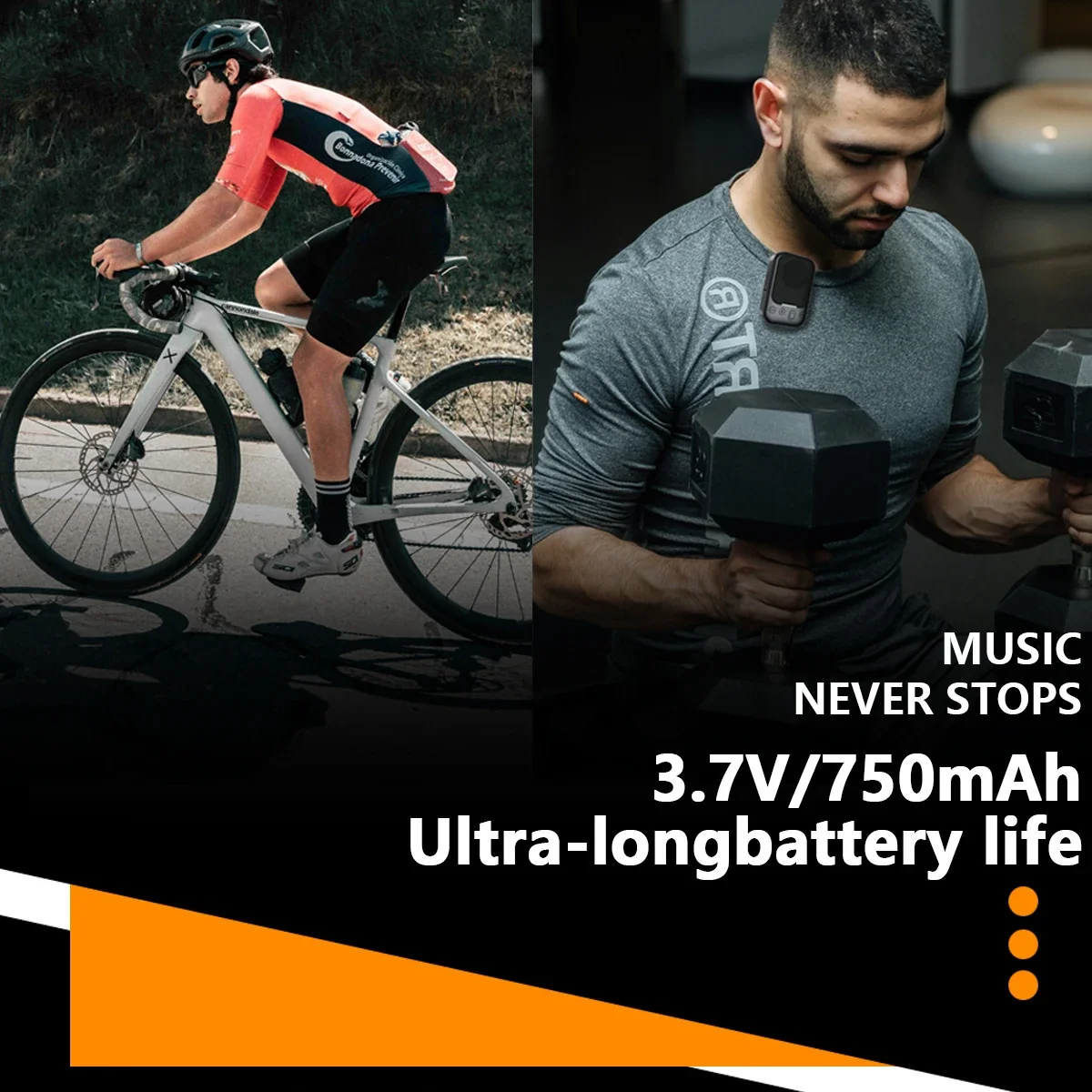 مكبرات صوت بخاصية البلوتوث للدراجة، محمولة مزدوجة الاقتران، راديو FM، بطاقة TF تدعم مكبر الصوت اللاسلكي بمشبك الياقة لركوب الدراجات والمشي لمسافات طويلة والتخييم