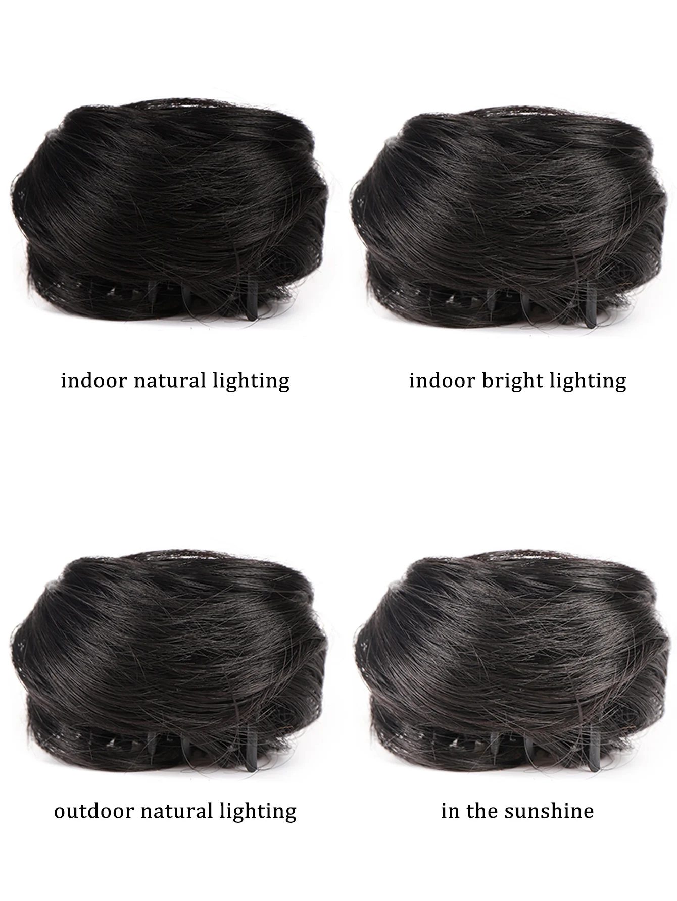 XIYUE Synthetic Claw Chignon Hair Bow Little Hair Bun Donut Messy Scrunchies Wrap Around Ponytail Extension for Women