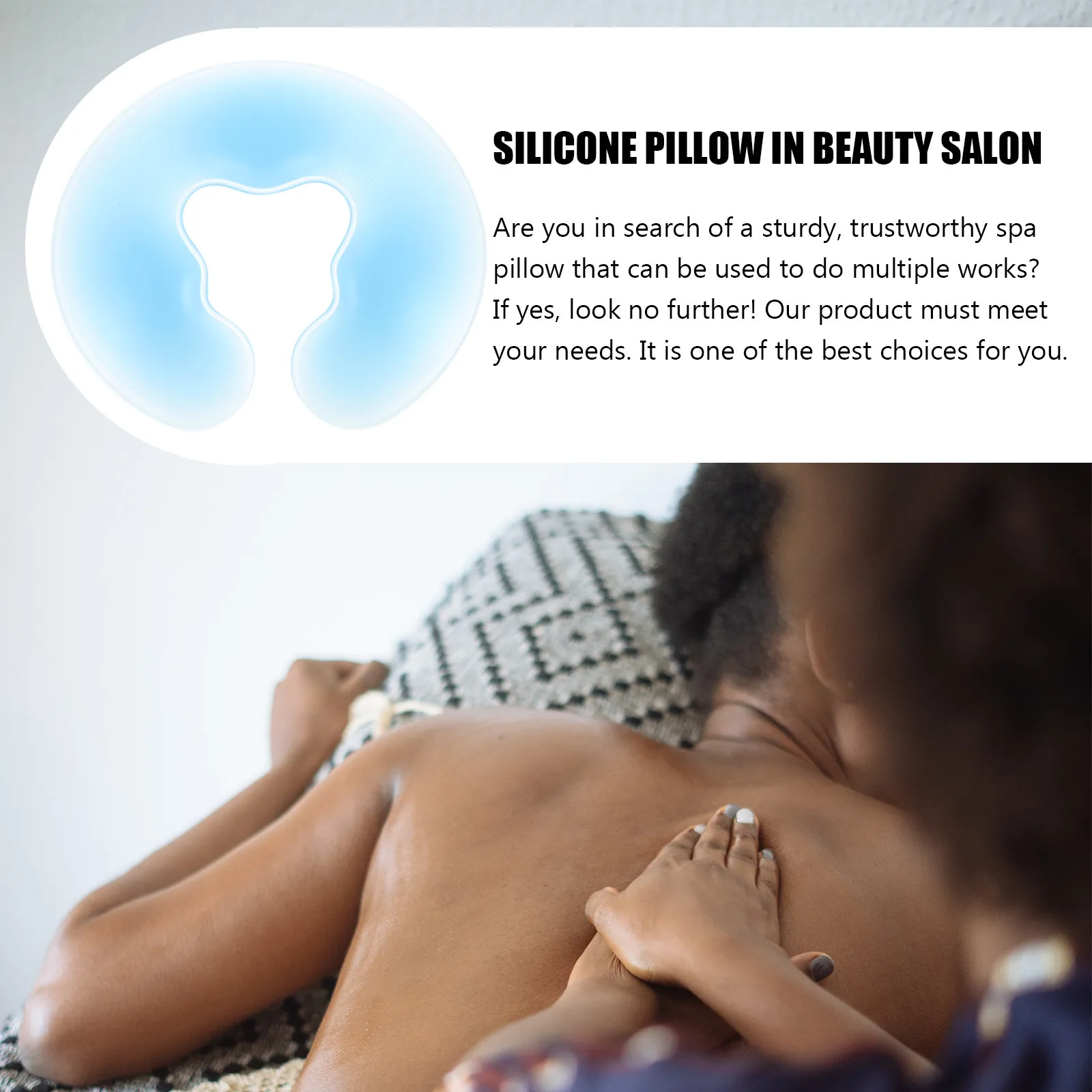 

Силиконовая U-образная подушка для лица для спа-салонов, моющаяся, многоразовая, для расслабляющего массажа