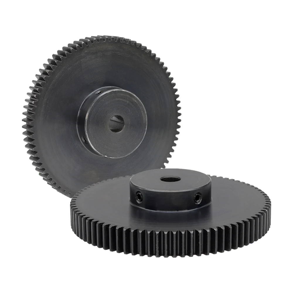 Metal Gear 1.5 Module-80T Bore 8/10/12/15/16/17/18/19/20/25 mm Transmission Gear Blackening SC45#Carbon Steel Teeth Height 15mm