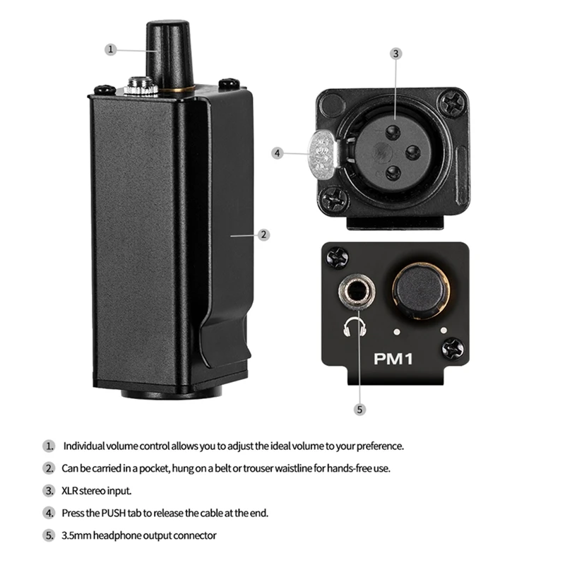 B34B-Mini HIFI Headphone Amplifier XLR To 3.5MM Audio Interface Amplifier Converter Clip Mount Portable Headphone Amplifier