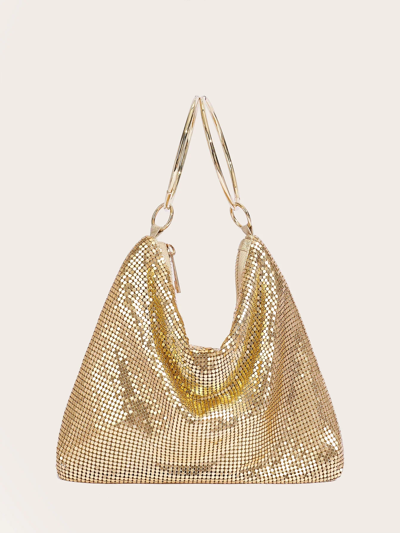 

2024 Fashion Evening Bag Party Handbag for Women Large Capacity Gold Bag Aluminum Sheet Purse