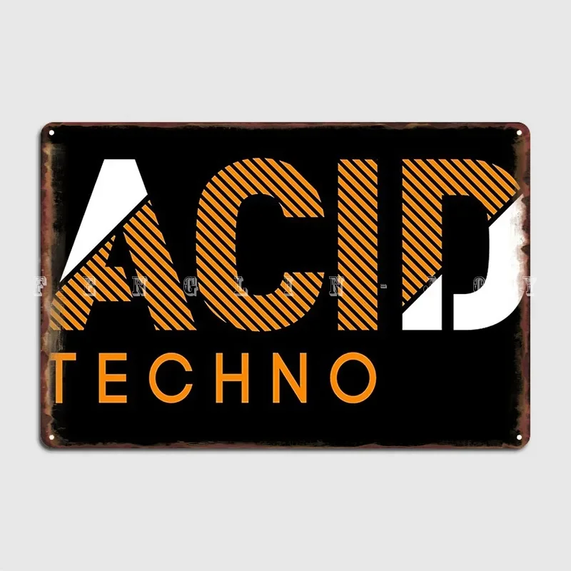 Acid House Synthesizer Analog Techno Festival Gift Poster Retro Metal Posters Sign Garage Indoor Wall Room Decoration Home Decor