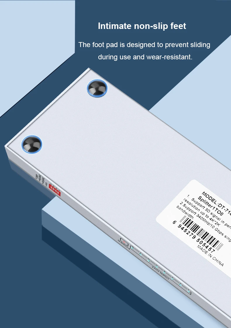 DTECH Splitter HDMI 2.0 ad alta definizione 4Kx2K@60Hz 1X8 8 porte 1 ingresso HDMI 8 uscite HDMI Apparecchiatura audio video