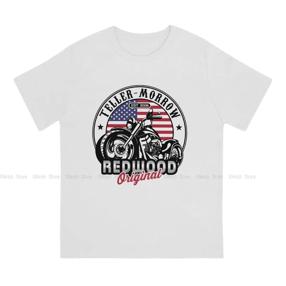 Teller-Morrow California Motorcycles Men's T Shirt Sons Of Anarchy Leisure Tees Short Sleeve Round Collar T-Shirt Pure Cotton