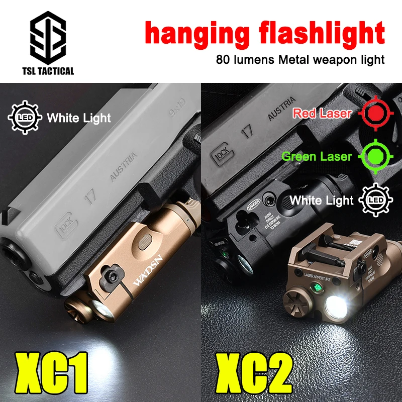 

WADSN XC1 Light Flashlight XC2 Laser Flashlight Tactical Airsoft Hunting Weapon Toy Gun Lamp XC1 XC2 Lower Hanging Pistol Light