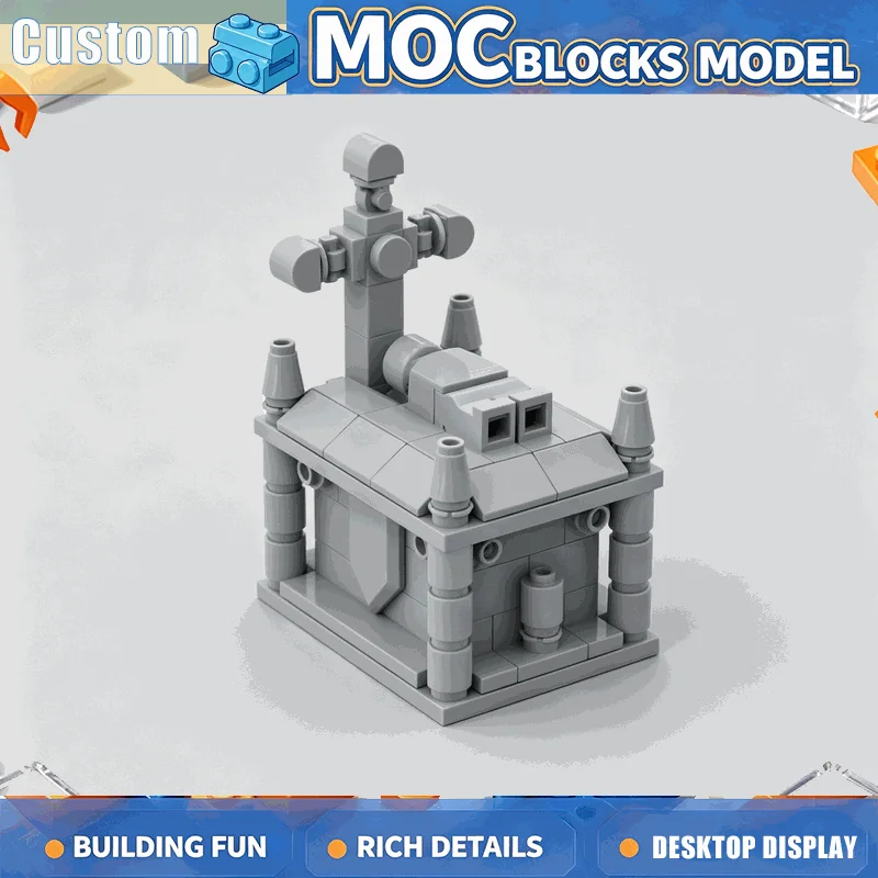 99PCS Historic Monument Shrine Building Blocks MOC Custom Miniature Cross Memorial Model DIY Assembly Educational Creative Gift