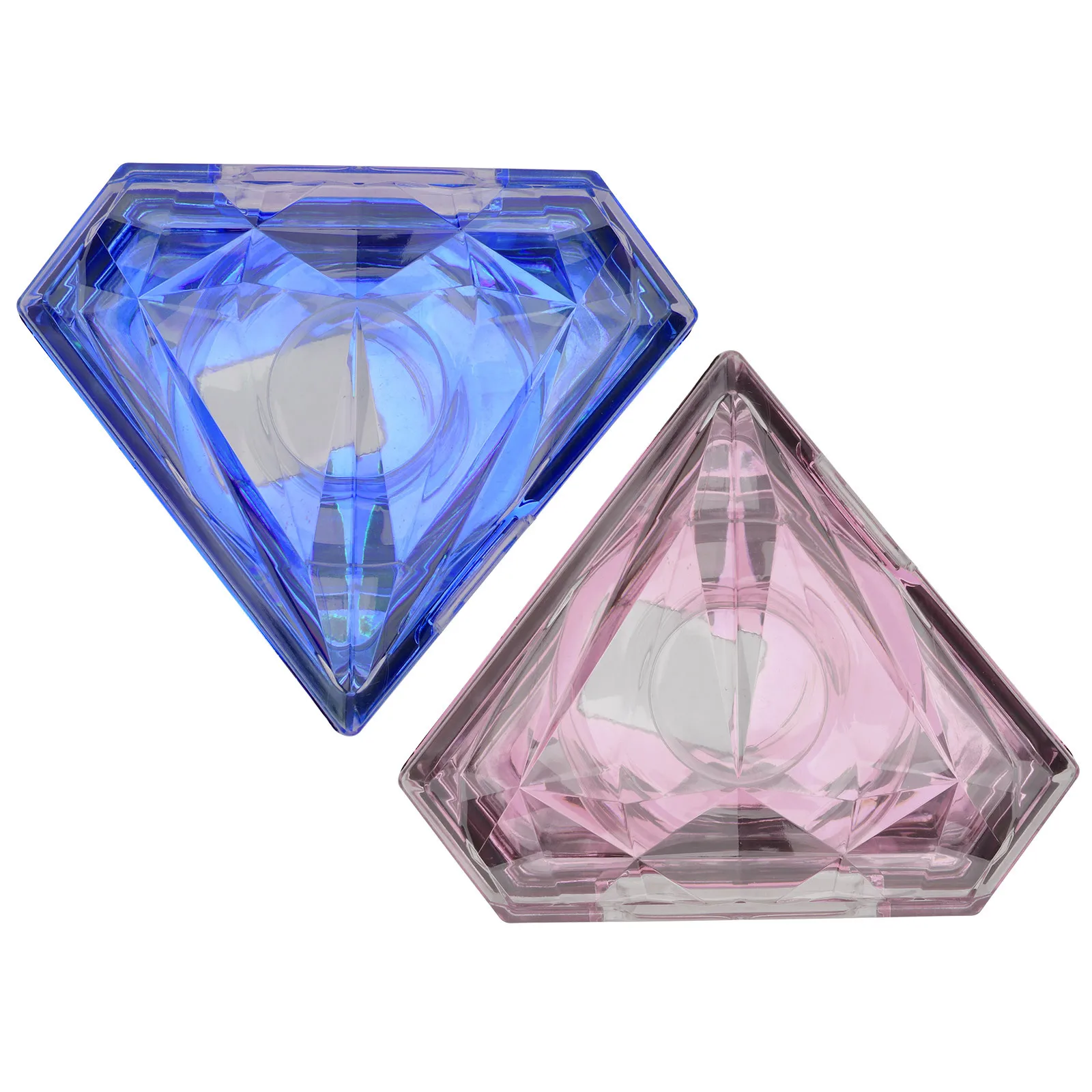 2 Stuks Valse Wimper Opbergdoos Acryl Diamantvorm Lash Organizer Case Veilige Make-Up Accessoires Container Valse Wimper Doos