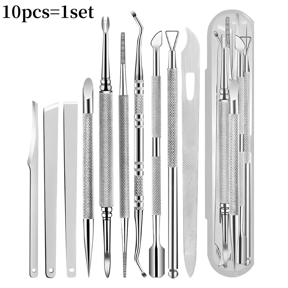 10pcs/set Stainless Steel Pedicure Tool Precision Manicure Knife for Removing Dead Skin Callus Portable Foot Cuticle Care Tools